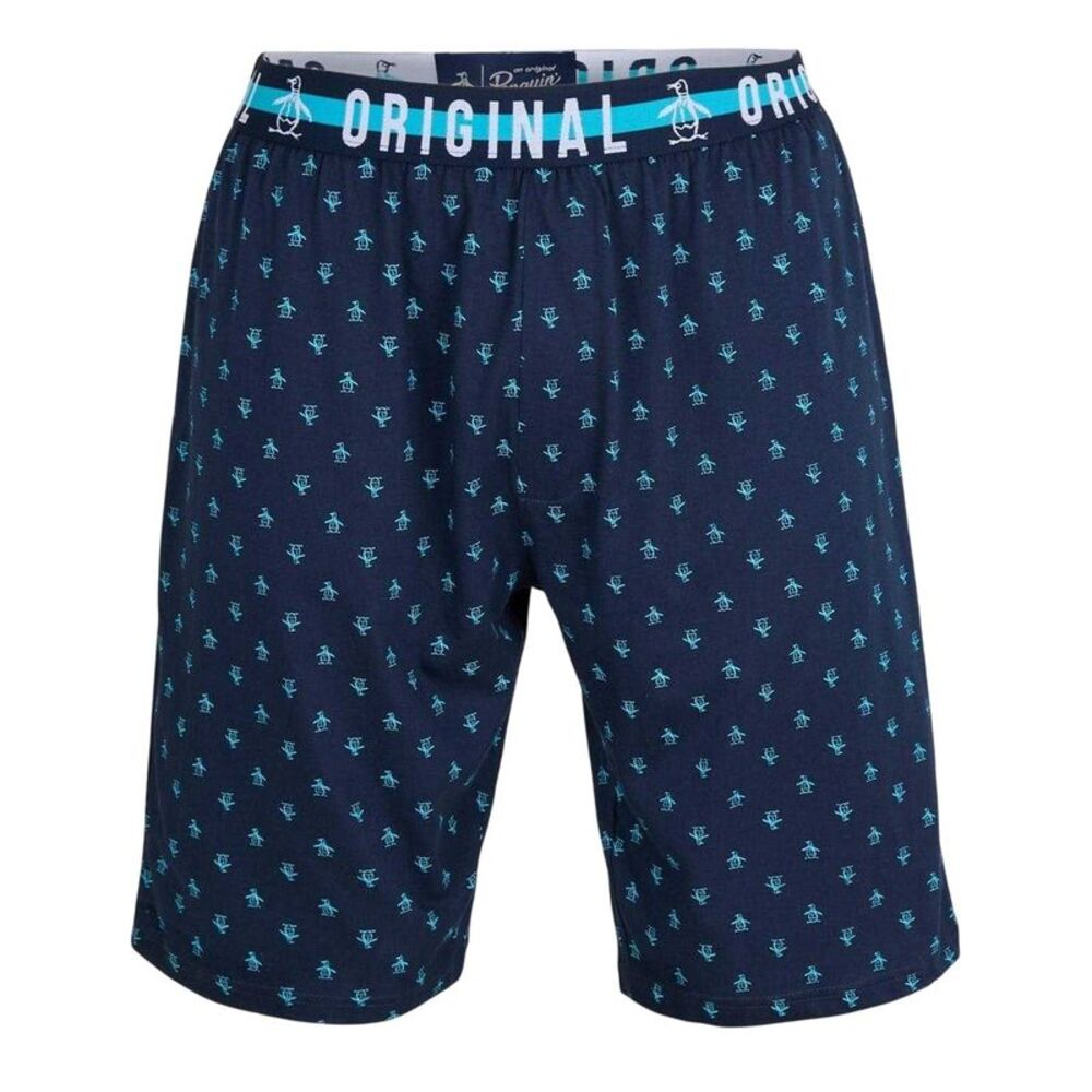 Original Penguin Mens All-Over Print Pyjama Shorts / Blue